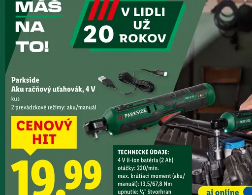 Parkside Aku ráčnový uťahovák