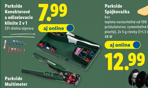 Parkside konektorové a odizolovacie kliešte 2 v 1 súprava