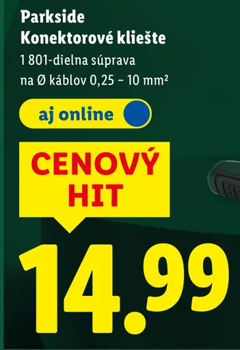 Parkside konektorové kliešte súprava