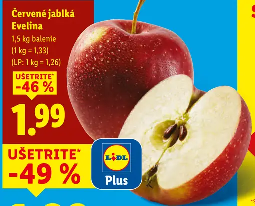 Červené jablká Evelina