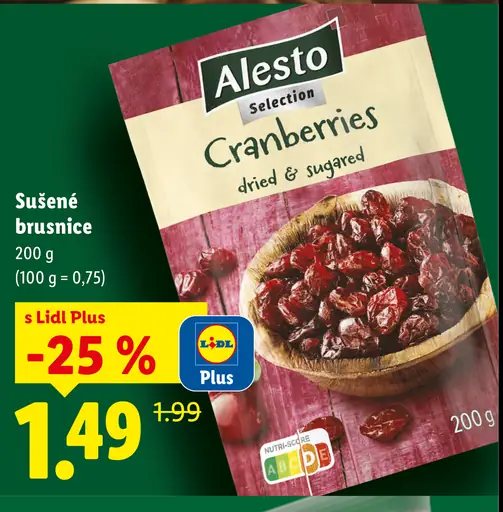 Alesto Sušené brusnice