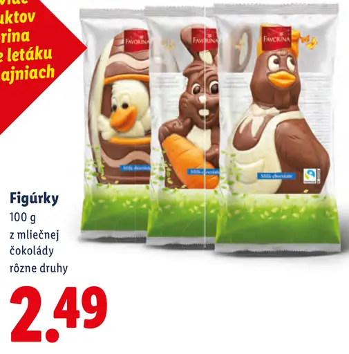 Favorina figúrky z mliečnej čokolády