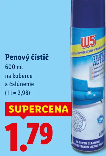 W5 penový čistič na koberce a čalúnenie