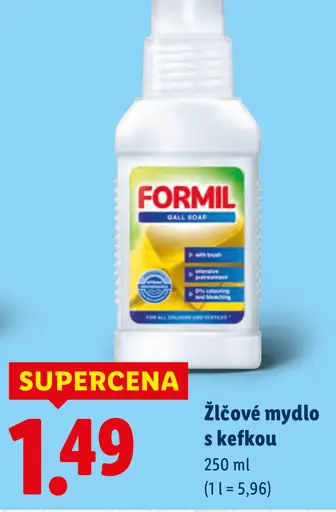 Formil žĺtkové mydlo s kefkou