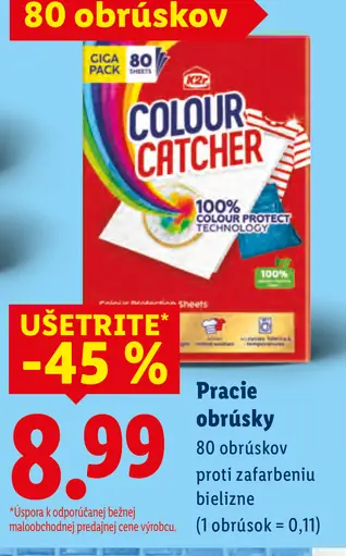 Colour Catcher pracie obrúsky proti zafarbeniu bielizne