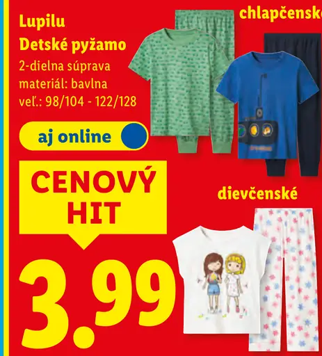 Lupilu detské pyžamo 2‑dielna súprava