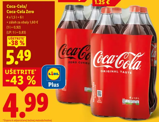 Coca Cola/Coca Cola Zero sýtený nealkoholický nápoj