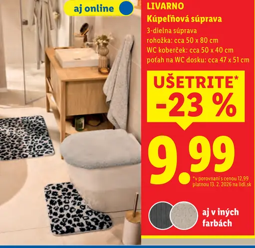 Livarno kúpeľňová súprava 3-dielna