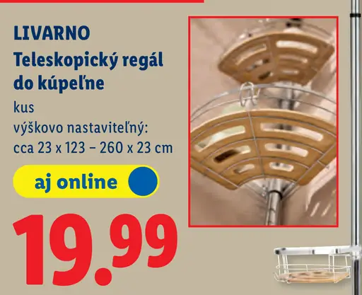 Livarno teleskopický regál do kúpeľne