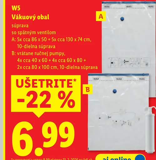 W5 Vákový obal so spätným ventilom