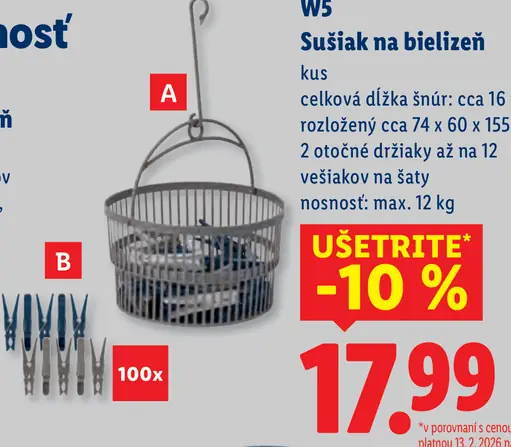 W5 Sušiak na bielizeň