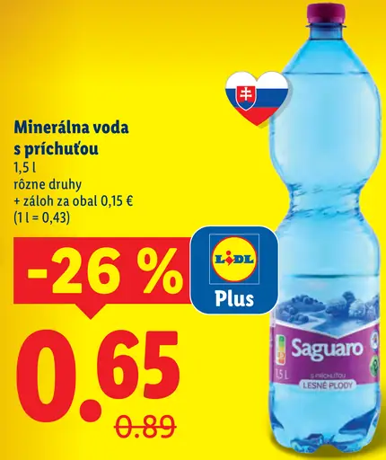 Saguaro Minerálna voda s príchuťou