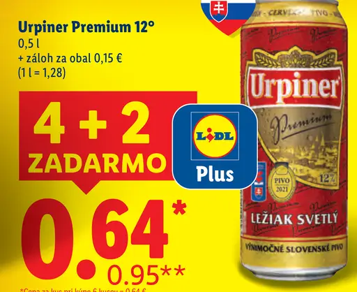 Urpiner Premium 12° plechovka