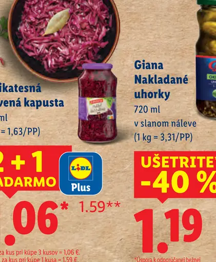 Giana Nakladané uhorky v slanom náleve