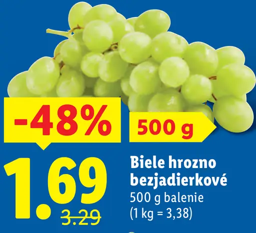 Biele hrozno bezjadierkové