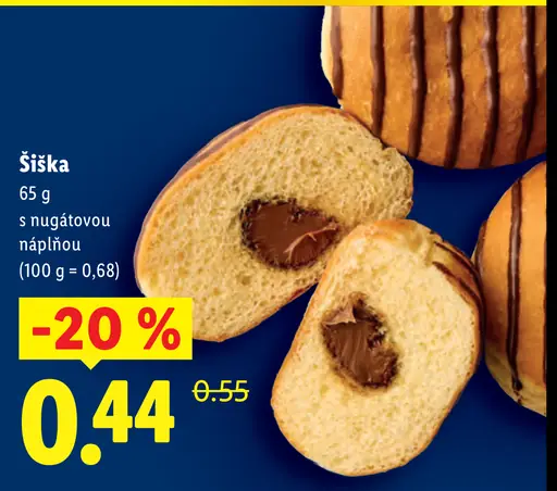 Šiška s nugátovou náplňou