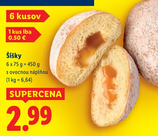 Šišky s ovocnou náplňou