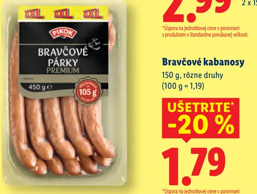 Pikok Premium Bravčové párky