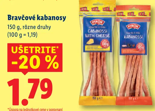 Pikok Bravčové Kabanosy