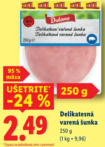 Dulano varená šunka v plátkoch