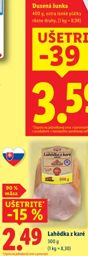 Dulano dusená šunka extra tenké plátky