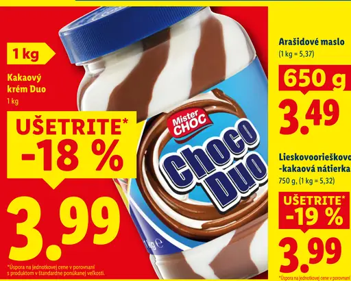 Mister Choc Choco Duo kakaový krém