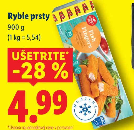 Ocean Sea Rybí prsty v chrumkavom cestíčku