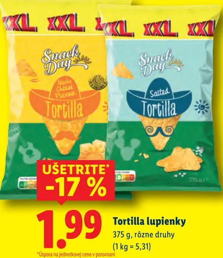 Snack Day tortilla lupienky rôzne druhy