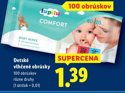 Lupilu Comfort detské vlhčené obrúsky