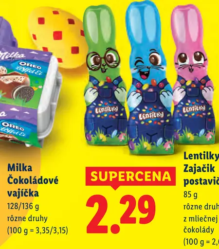 Lentilky zajačik postavička z mliečnej čokolády