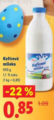 Kefírové mlieko 1.1% tuku