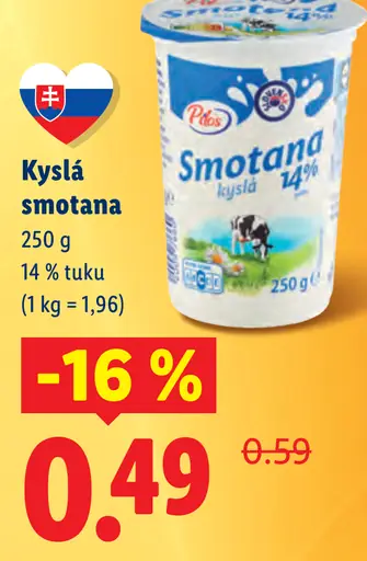 Pilos kyslá smotana 14 % tuku