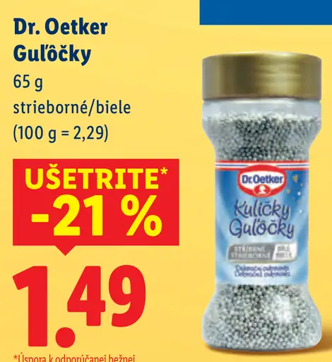 Dr. Oetker Guľôčky strieborné biele