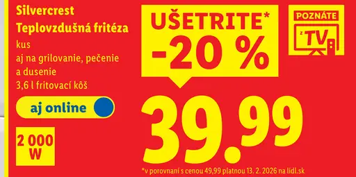 Silvercrest teplovzdušná fritéza