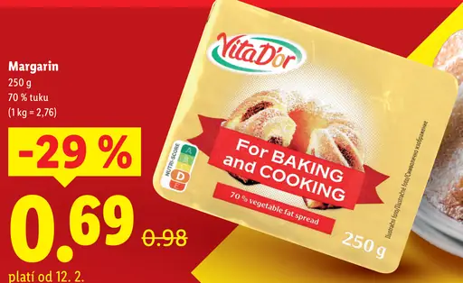 Vita D'or margarín na pečenie For Baking and Cooking 70 % tuku