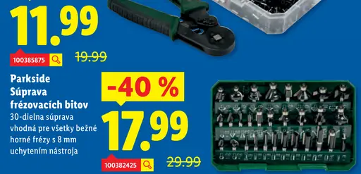 Parkside Súprava frézovacích bitov