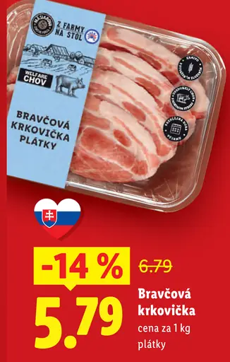 Bravčová krkovička plátky