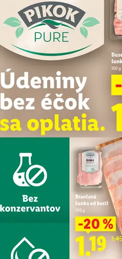 Pikok Pure Bravčová šunka od kosti