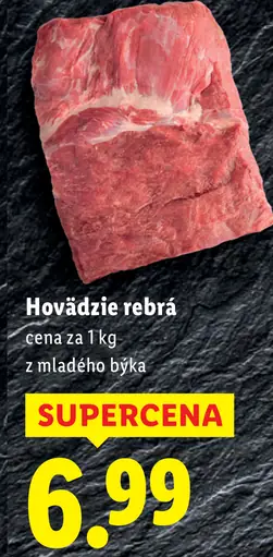 Hovädzie rebrá z mladého byka