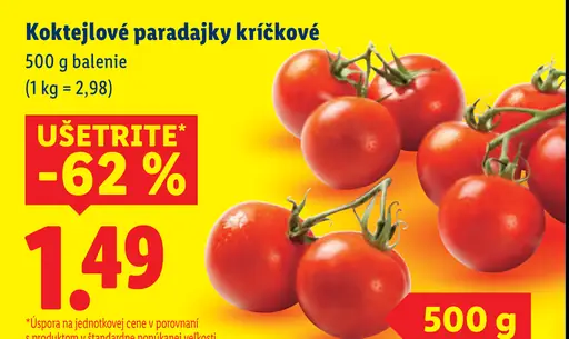 Paradajky koktejlové strapcové