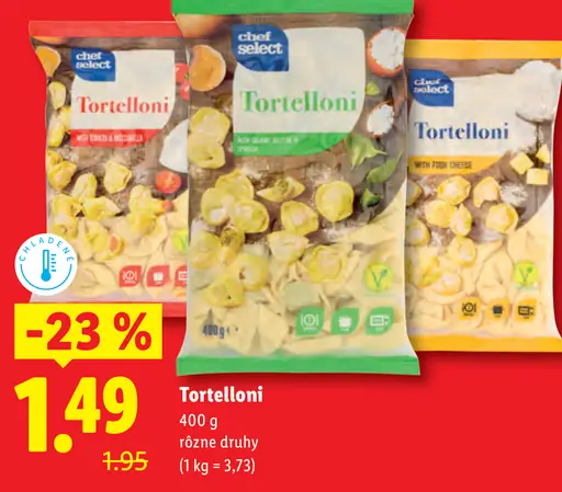 Chef Select Tortelloni plnené cestoviny rôzne druhy