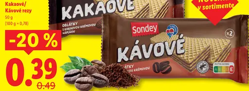 Sondey Kakaové/Kávové rezy
