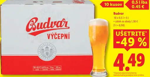 Budvar pivo výčepní