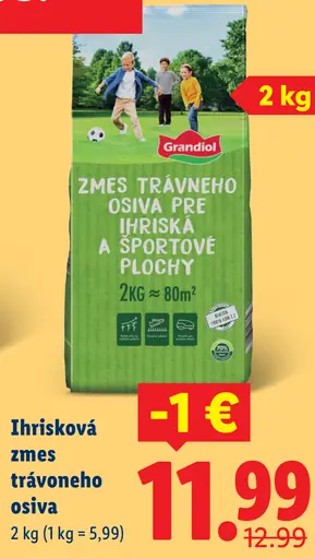 Grandiol ihrisková zmes trávneho osiva pre ihriská a športové plochy