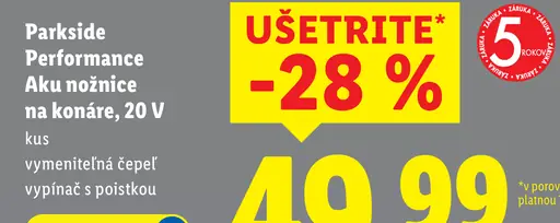 Parkside Performance aku nožnice na konáre