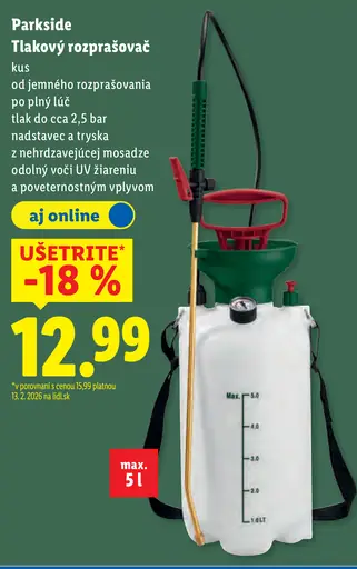 Parkside tlakový rozprášač s popruhom