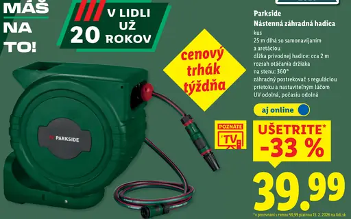 Parkside záhradná hadica súprava