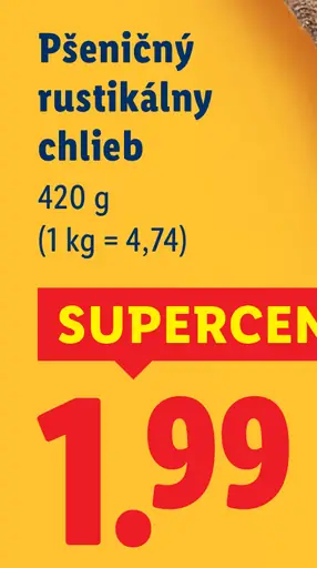 Pšeničný rustikálny chlieb