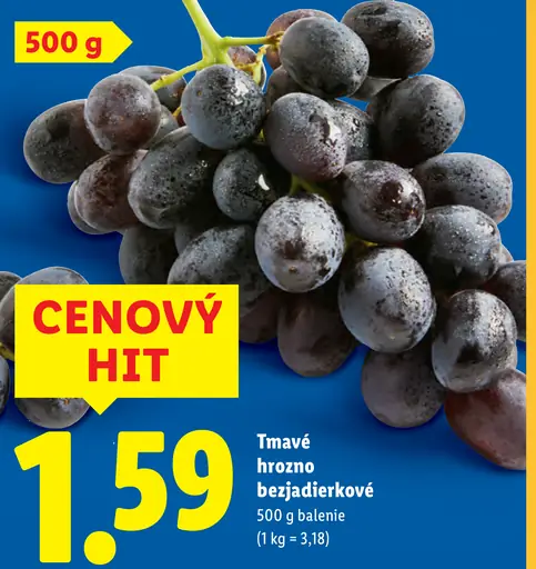 Tmavé hrozno bezjadierkové