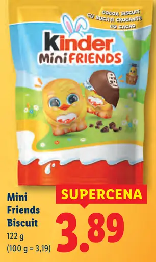 Kinder Mini Friends Biscuit čokoládovo‑sušienkové cukrovinky